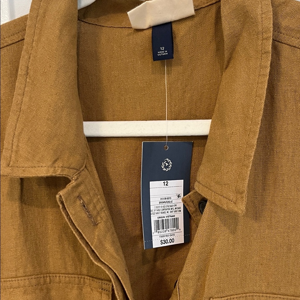 Universal Thread Brown Linen Button-Up Romper - Picture 6 of 6